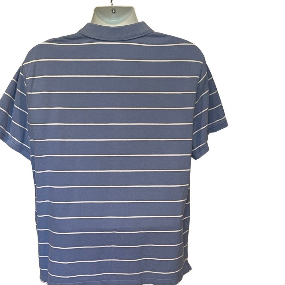 Banana Republic Men's Polo in Blue with White Stripes Size XL - Picture 2 of 8